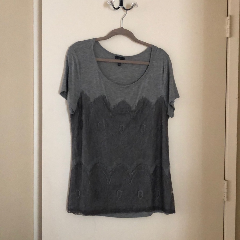 Market & Spruce tee with lace overlay